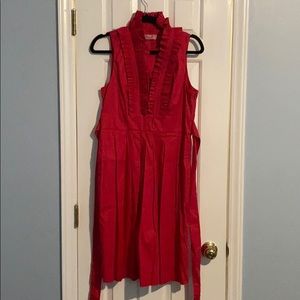 Pink Eliza J Fan Pleated Collar Dress